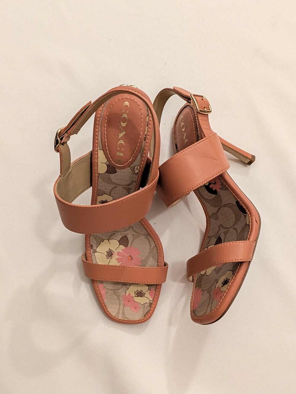 COACH Rori Leather Sandal Strappy Heeled Sandals 7.5B